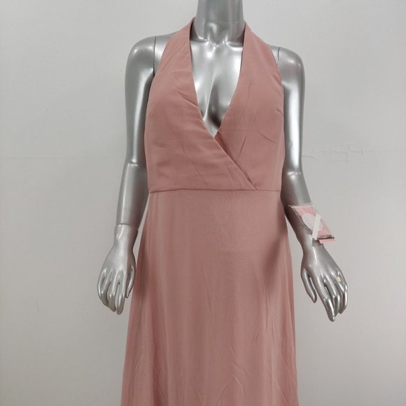 Hey Birdy Moni Convertible Back Bridesmaid Formal Maxi Dress Size L Rose Quarts - Picture 6 of 10